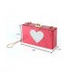 YOUTH UNION WOMEN ACRYLIC EVENING BAGS PURSES CLUTCH VINTAGE BANQUET HANDBAG - RED HEART